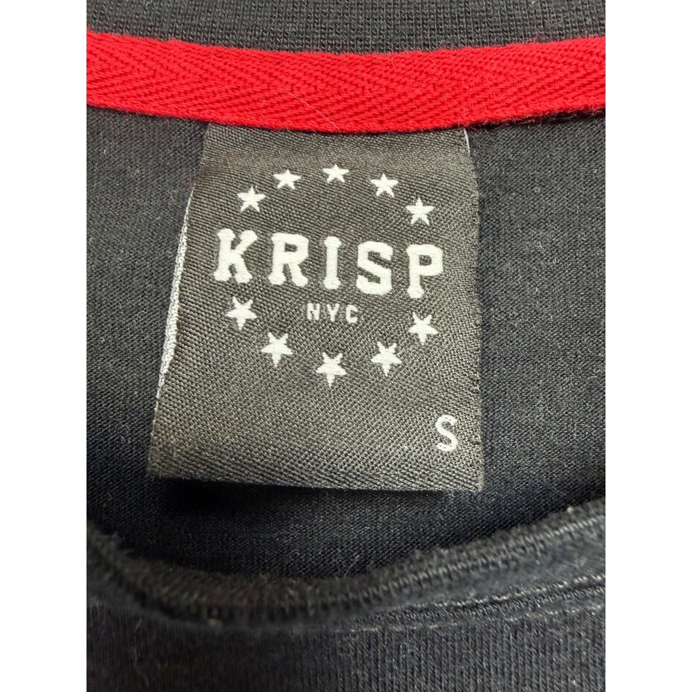 KRISP NYC Black Roses Graphic Shirt Sz Small Short Sleeve Cotton Blend (AA37 - Picture 3 of 6